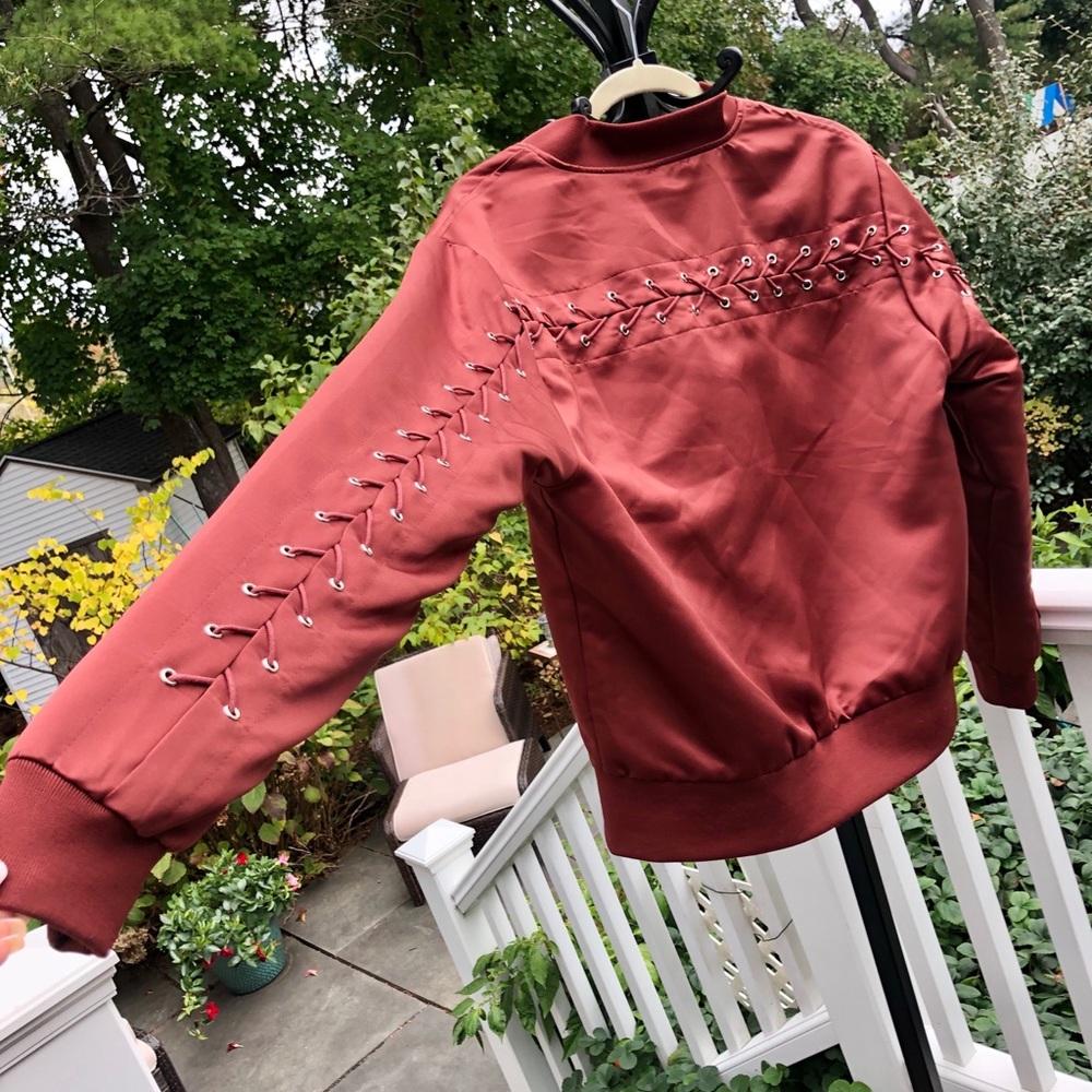 Forever21 Satin Bomber Jacket - Picture 7 of 13